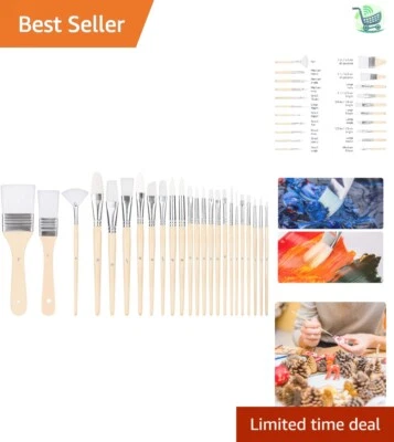 Comprehensive 24-Piece Paint Brush Collection - Perfect for All Ages & Mediums - Image 1 of 4