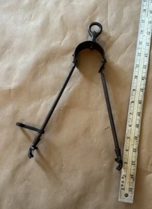 Antique Copper Coal Tongs Claw Circa 1900s Blacksmith - Picture 1 of 7