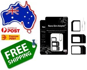 4 In 1 Pack Nano To Micro & Standard SIM Card Adapter For Samsung HTC LG iPhone - Picture 1 of 1