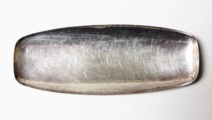 Macy's Silver Shop Mid Century Modern Long Silver Plate Footed Tray - Bild 1 von 3