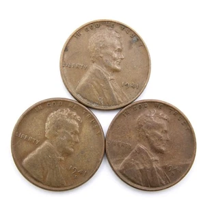 1941 P D S Lincoln Wheat Cent Penny 3 Coins [CL19] - Picture 1 of 2