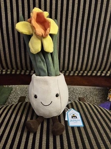 ¡¡AUTÉNTICO!!️NUEVO CON ETIQUETAS Jellycat divertido narciso maceta planta flor - retirado - Imagen 1 de 7