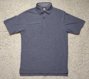 FJ Footjoy Golf Polo Shirt Mens Small Blue Gray Performance Short Sleeve Stretch - Picture 1 of 7
