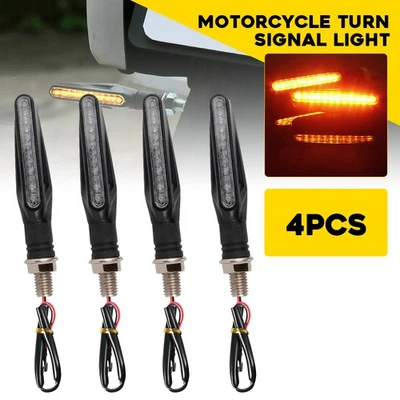 4PCS Motorcycle Led Turn Signal Indicator Blinker Amber Lights Universal Durable Foto 1 de 4