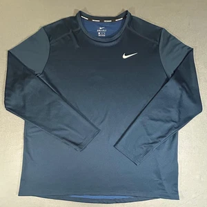 Nike Men's Shirt Fitted Crew Neck Blue Stretch Lightweight Training Size 2XL - Picture 1 of 11