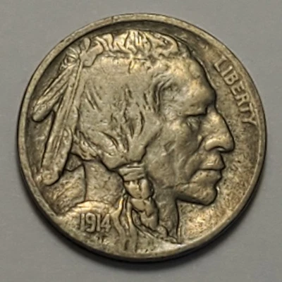 #2 "very fine++" Nicer Low Mintage 1914 D Buffalo Head Nickel - Image 1 of 2