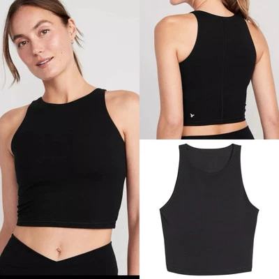 Sujetador deportivo sin mangas Old Navy soporte ligero PowerChill Longline para mujer talla XS S 4X Foto 1 de 4