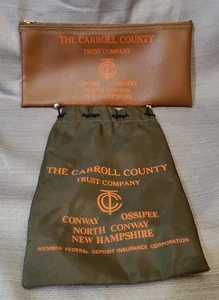 Menge 2 Vintage "The Carroll County Trust Company" (New Hampshire) Banktaschen - Bild 1 von 5