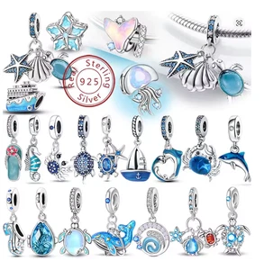 💝🎁 Charms Anhänger Herz Reise Glück Geschenk Damen Armband 925 Sterling Silber - Bild 1 von 65