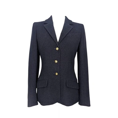 Chanel Cruise 2010  (10C) Jacket Navy Boucle Blazer Gold CC Buttons FR 38 US 6 - Image 1 of 4