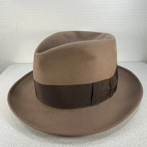 Borsalino Alessandria Clásico Ala Mediana Fedora Fieltro Marrón Talla 7 3/8 - Imagen 1 de 14