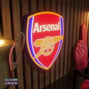 Arsenal FC Logo Led Football Team Lightbox RGB Wall Display Light Sign - Picture 1 of 5