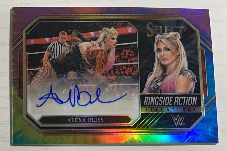 2023 Select WWE Alexa Bliss Ringside Action Auto Tie Dye 17/25  RAW - Image 1 of 2