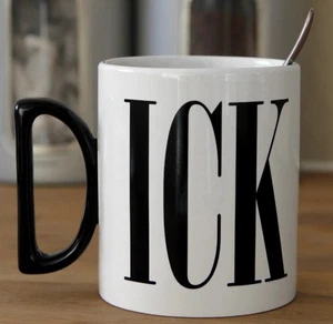 D-ICK Ceramic Coffee Mug - Thumbs Up Novelty Funny Rude! - New! - Picture 1 of 5