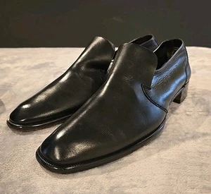 Continental Bally Switzerland Albano Black Leather US sz 9 D Men Slip-On Loafers - Picture 1 of 8