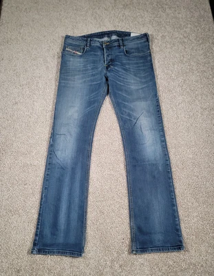 Jeans Diesel Masculino 33x32 Azul Zatiny Bootcut Thrashed Cowboy Western Couro de Vaca - Imagem 1 de 4