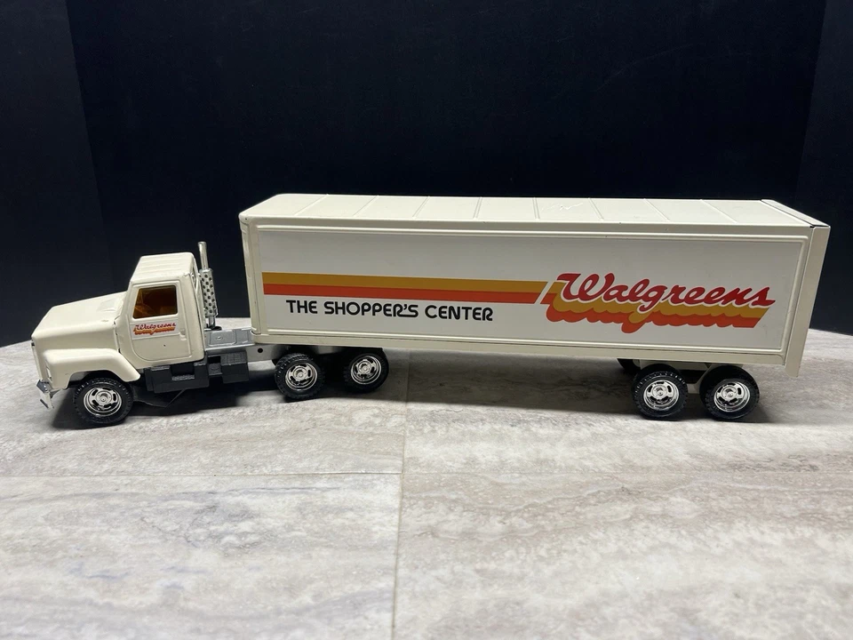 Vintage ERTL Walgreens The Shoppers Center Metal Semi Truck Box Trailer Freight - Image 1 of 4