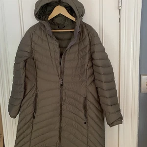 L.L. Bean Goose Down Jacket Womens XL Downtek Brown Ultralight Quilted Long Coat - Imagen 1 de 14