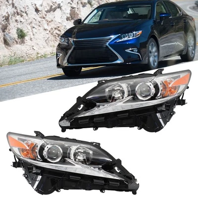 Faros negros halógenos diestros+derechos LED DRL para Lexus ES350 ES300H 2016 2017 2018 Foto 1 de 4