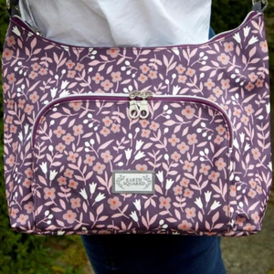 Earth Squared Fair Trade Oil Cloth Lois Crossbody Shoulder Bag Mulberry Plum - Picture 1 of 6
