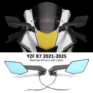 Rearview Mirrors With Turn Signals LED lights For YAMAHA YZF R1 YZF R6 YZF R7 - Picture 1 of 9