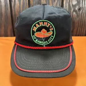 Cappello camionista vintage Mannys cibo messicano di Kansas City berretto snapback corda anni 80 - Foto 1 di 13