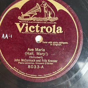 12" 78 RPM-John McCormack/Fritz Kreisler-Ave Maria/Angel's Serenade/8033 - Imagen 1 de 4