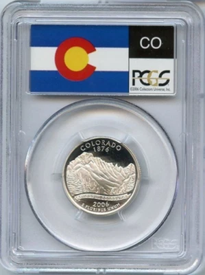 :2006-S S25C WASHINGTON COLORADO QUARTER PCGS PR 70 DCAM SILVER RARE R3 TOP-POP - Image 1 of 2
