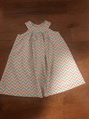 Kelly’s Kid Girls Pink/Blue/White Chevron Sleeveless Dress - Image 1 of 3