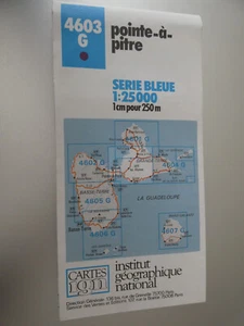 carte  IGN bleue 4603 G  Guadeloupe 1/25000 pointe a pitre   1988  edition 1 - Picture 1 of 1