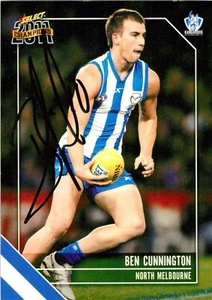 Signed 2011 NORTH MELBOURNE KANGAROOS AFL Card BEN CUNNINGTON - Picture 1 of 2