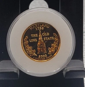 2000 US State Quarter Maryland 24kt. Gold Plated Edition! - Picture 1 of 2