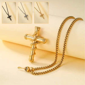 18k Gold Detachable Cross Snake Necklace Fashion Personality Clavicle Chain Neck - Picture 1 of 9