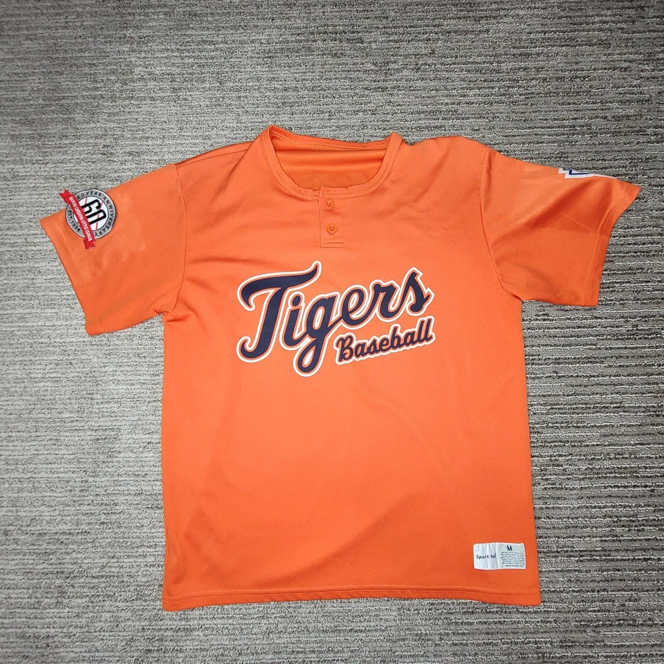 Camiseta deportiva de béisbol Sport Tek talla M para hombre Tigres Loessberg manga corta naranja Foto 1 de 4