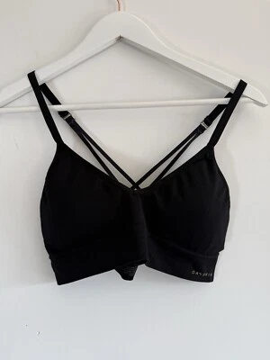 Sutiã esportivo feminino preto acolchoado com costas cruzadas tamanho G - Imagem 1 de 4