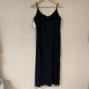 NWT OLD NAVY Black Midi Dress Women Large Spaghetti Strap Summer Flowy Beach - Picture 1 of 8