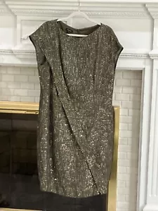 Escada Mantel Kleid Damen EU 46 US 16 gewebt Tweed Pailletten Kaktus grüne Hülle - Bild 1 von 16