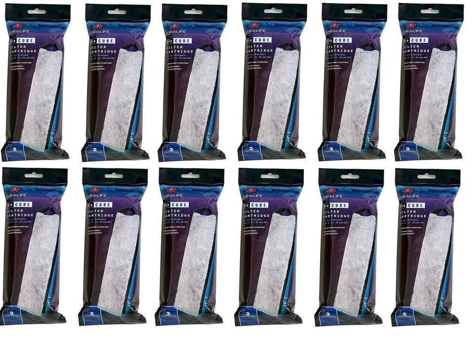 Coralife BioCube Aquarium Replacement Filter Cartridges, 24 Count