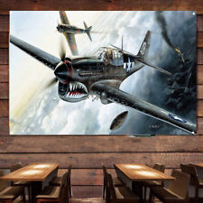 P-40N Warhawk Fighter Poster Aviation Military Art Banner Wall Hanging Flag