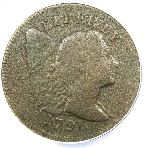 1796 Liberty Cap Large Cent 1C Coin - Certified ANACS F12 Details - Rare Date! Cover