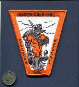 SAR SEARCH & RESCUE Swimmer DEATH CHEATERS US NAVY USMC AIRR Squadron Patch - Picture 1 of 1
