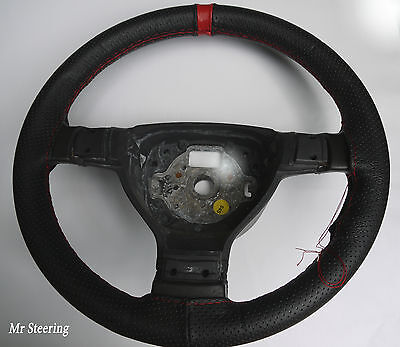 For Suzuki Swift Mk3 Black Perforated Leather Steering Wheel Cover Red Strap • 28.31€