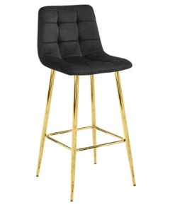 Taburete Arceto – Terciopelo Negro - Imagen 1 de 4