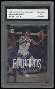 Tarjeta de novato Anthony Edwards 2020-21 Panini Luminance primer grado 10 Timberwolves - Imagen 1 de 1