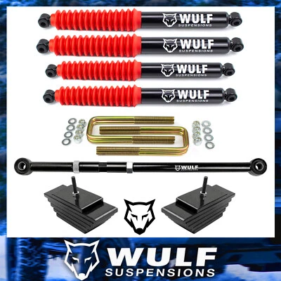 WULF 3.5" Front Mini Leaf Leveling Lift Kit w Shock For 99-04 Ford F250 F350 4X4 - Imagem 1 de 4