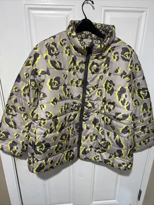 LOGO de Lori Goldstein Chaqueta acolchada reversible con estampado de leopardo cremallera completa talla XL Foto 1 de 4
