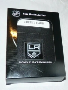 NEW NHL LA Los Angeles Kings Leather Money Clip - Credit Card Holder- Black NIB - Picture 1 of 3