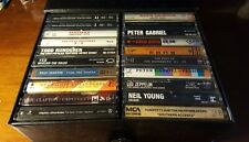Lot of 20 Assorted Vintage Pop Rock Cassette Tapes In Library Book Style Case