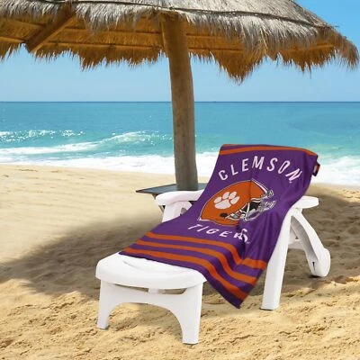 Toalla de playa Northwest NCAA Clemson Tigers "Stripes", 30" x 60" Foto 1 de 4