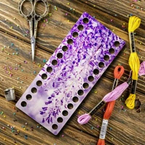 Organizer per filo interdentale di cotone ""Fiore viola"", organizzatore ricamo, porta filo interdentale - Foto 1 di 5